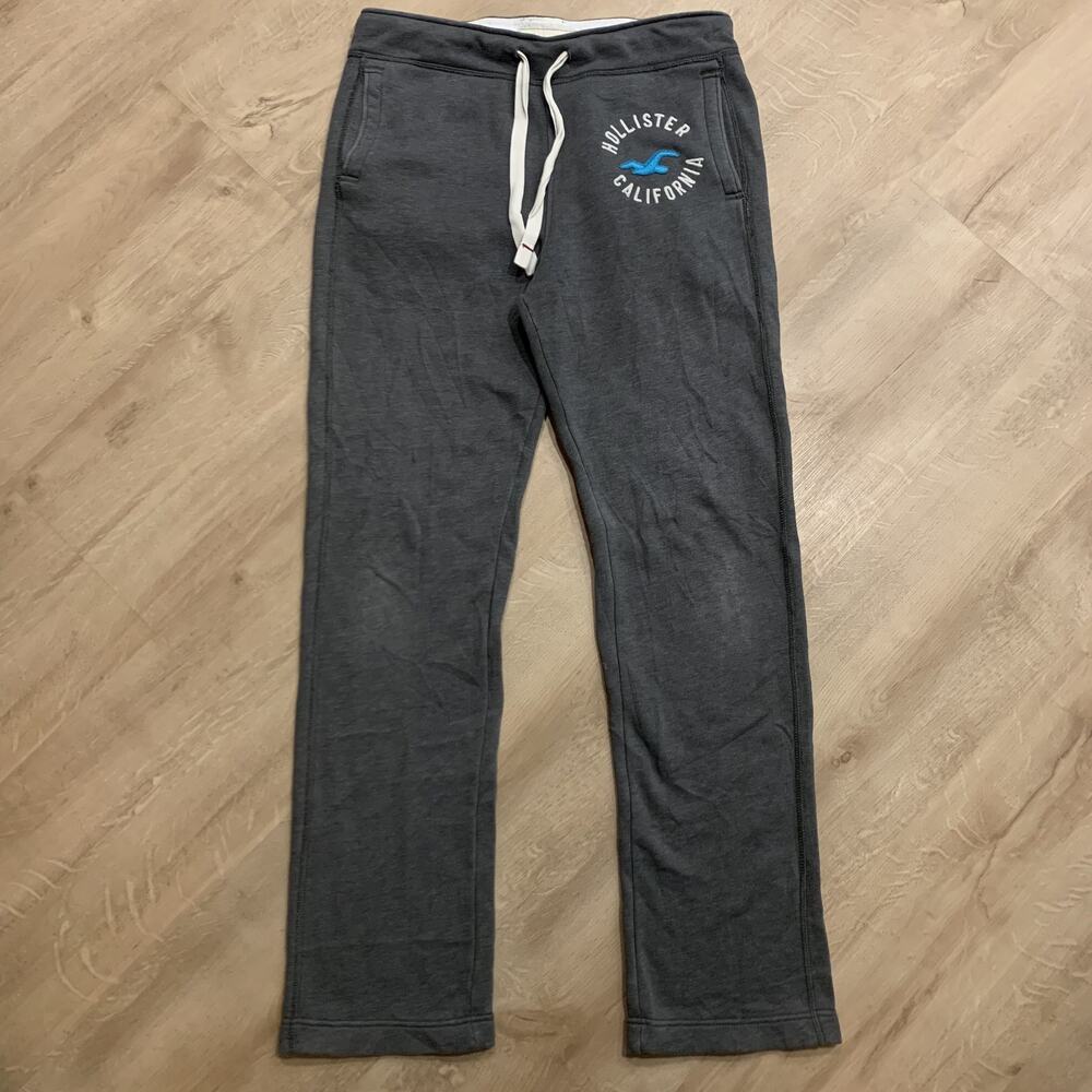 Y2K Hollister California Sweatpants Men's Medium M Gray Blue Drawstring 2000s